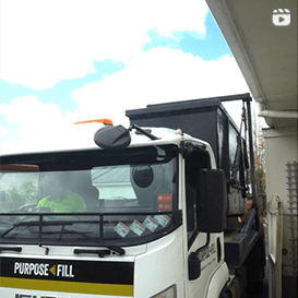 Truck Driver dropping off Skip Bin to home in Hamilton (reel)